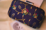 Load image into Gallery viewer, Navy Blue , Floral Embroidery
