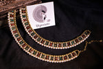Load image into Gallery viewer, Anklet - Red Green stones (Gold)
