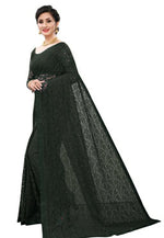 Load image into Gallery viewer, Lace Saree - Timber Green
