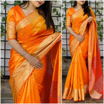 Load image into Gallery viewer, Sana Silk Saree - Orange
