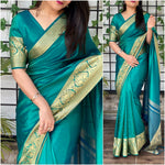 Load image into Gallery viewer, Sana Silk Saree - Teal

