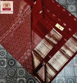 Load image into Gallery viewer, Maroon - Pure Kanjivaram Silk Saree with Silver Zari
