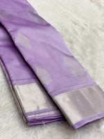 Load image into Gallery viewer, Lavender - Pure Silk Saree with Silver Zari
