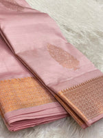 Load image into Gallery viewer, Marshmallow - Pure Silk Saree with Rose Gold Zari
