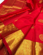 Load image into Gallery viewer, Ferrari - Pure Kanjivaram Silk Saree with Gold Zari
