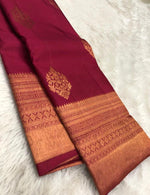 Load image into Gallery viewer, Mulberry - Pure Kanjivaram Silk Saree with Copper Zari
