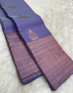 Load image into Gallery viewer, Slate Purple - Pure Kanjivaram Silk Saree with Copper Zari
