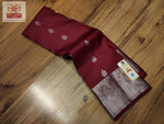 Load image into Gallery viewer, Maroon - Pure Kanjivaram Silk Saree with Silver Zari

