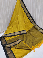 Load image into Gallery viewer, Cotton Silk Saree - MustardGold x Black
