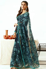 Load image into Gallery viewer, PomPom x Mulmul Cotton Saree : Dark Blue
