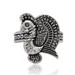 Load image into Gallery viewer, Peacock Ring - Oxidised Silver
