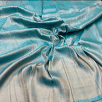 Load image into Gallery viewer, Soft silk banarasi x Copper Zari Saree - Light Blue
