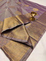 Load image into Gallery viewer, Semi Soft Silk Gold Zari Saree - Ash Purple
