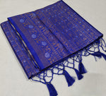 Load image into Gallery viewer, Soft silk banarasi x Copper &amp; Siiver Zari Saree - Blue
