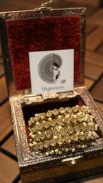 Load image into Gallery viewer, THE CLASSIC - clustered pearls reversed AD set of 4 bangles (champagne)
