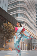 Load image into Gallery viewer, Saree belt / hipchain - Silver (thin)
