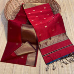 Load image into Gallery viewer, Maheswari Silk Cotton Saree - Red
