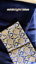 Load image into Gallery viewer, SATIN SAREE - Blue &amp; Green
