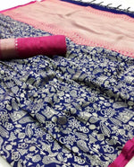 Load image into Gallery viewer, Persian inspired Saree - indigo x pink
