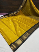 Load image into Gallery viewer, Cotton Silk Saree - MustardGold x Black
